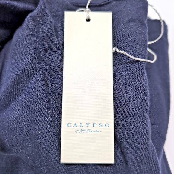 Calypso St. Barth Maxi Dress Womens Size XXL Navy Blue Flowy Linen Blend NEW NWT - Picture 10 of 16